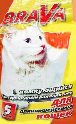 Наполнитель Brava Для Длинношерстных Кошек Комкующийся 5л.