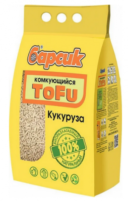 Наполнитель БАРСИК TOFU Кукурузный Комкующийся 4,54л.