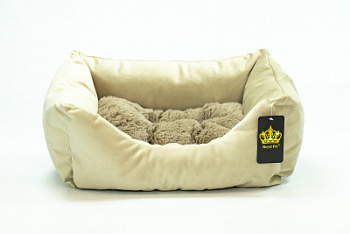 Лежанка Для Животных Royal Pet Элегант Замша Молочный №2 60х46х19 см