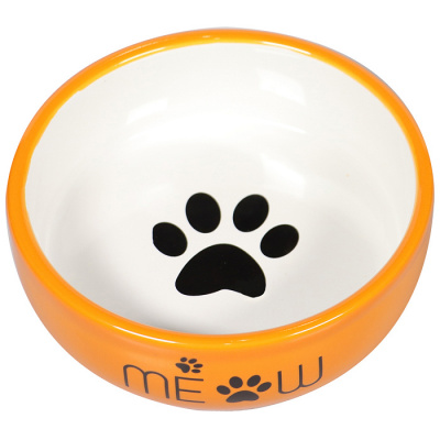 Миска Для Кошек Mr.Kranch Керамическая MEOW Оранжевая 380 мл