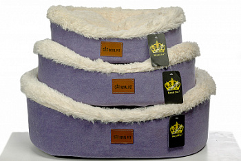 Лежанка Для Животных Royal Pet Овал Меховой Лаванда №3 56х49х17 см