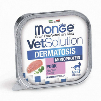 Корм Для Кошек Влажный MONGE VetSolution Dermatosis Заболевания Кожи 100 г