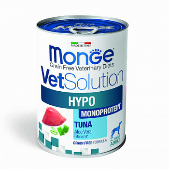 Корм Для Собак Консерв MONGE VetSolution Hypo Monoprotein Аллергия/Пищевая Непереносимость Тунец 400
