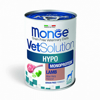 Корм Для Собак Консерв MONGE VetSolution Hypo Monoprotein Аллергия/Пищевая Непереносимость Ягнен 400
