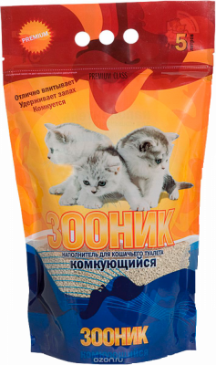Наполнитель Зооник Для Кошек Комкующийся 5л.